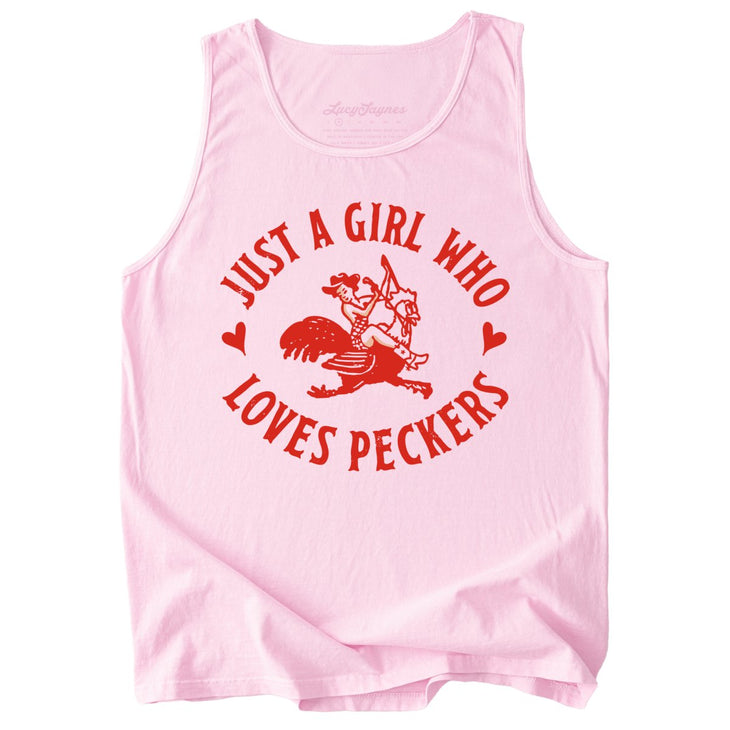 Just a Girl Who Loves Peckers Comfort Colors Tank Top