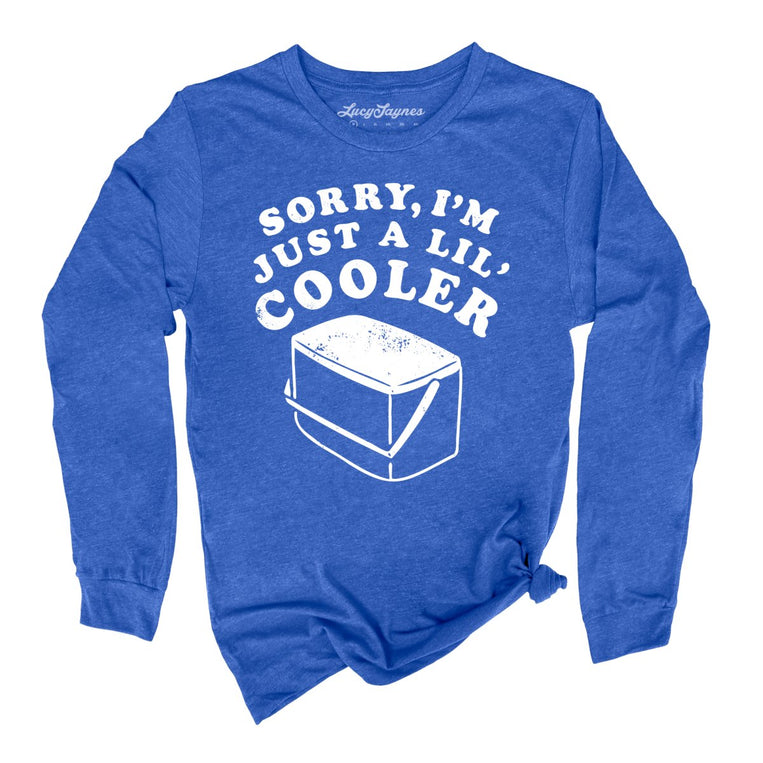 Just A Lil' Cooler Graphic Long Sleeve Tee - Heather True Royal