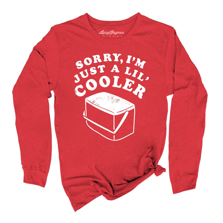 Just A Lil' Cooler Graphic Long Sleeve Tee - Red