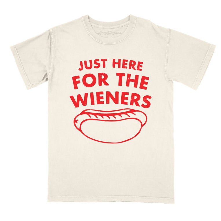 Just Here For The Wieners Comfort Colors Graphic Tee