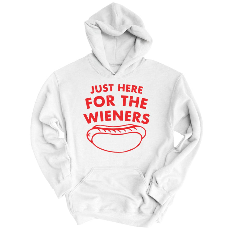 Just Here For The Wieners Graphic Hoodie - White