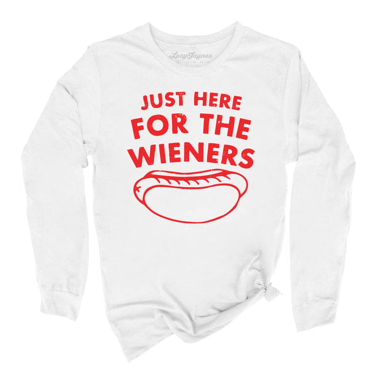 Just Here For The Wieners Graphic Long Sleeve Tee