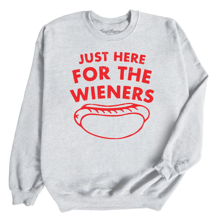 Just Here For The Wieners Graphic Sweatshirt - Ash