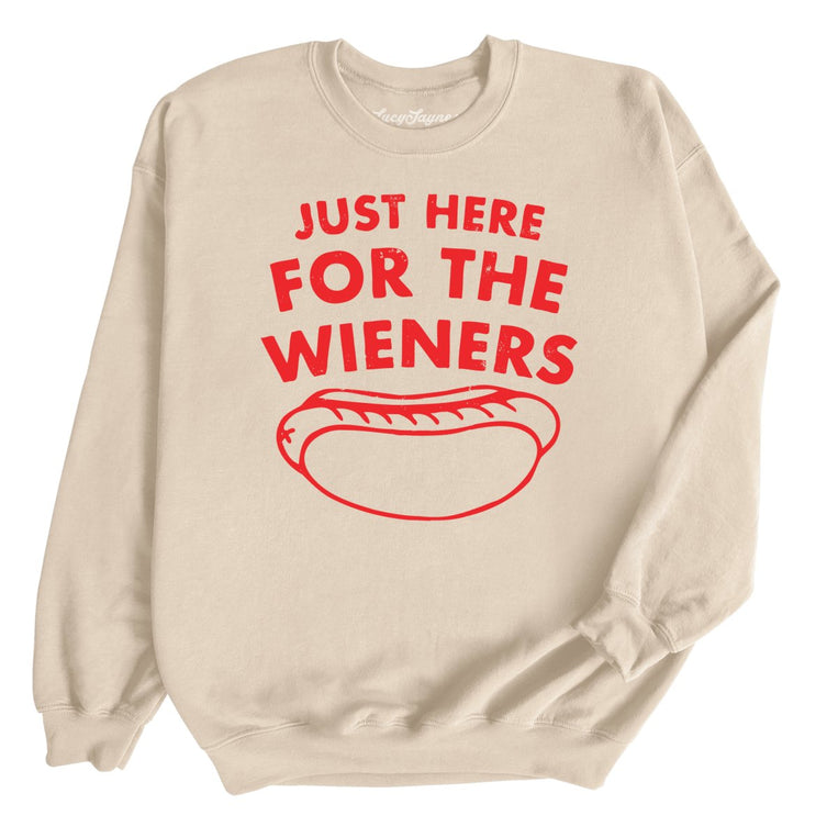 Just Here For The Wieners Graphic Sweatshirt - Sand