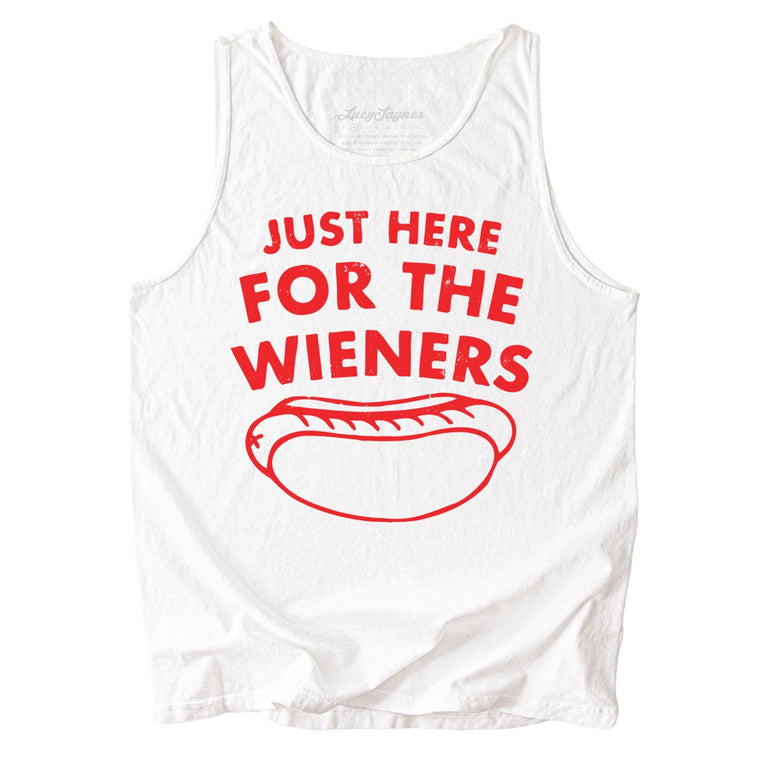 Just Here For The Wieners Comfort Colors Graphic Tank Top