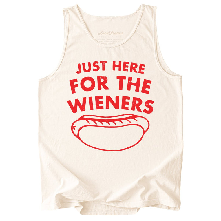 Just Here For The Wieners Comfort Colors Graphic Tank Top - Ivory