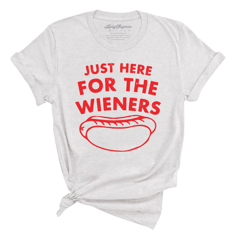 Just Here For The Wieners Graphic Tee - Ash