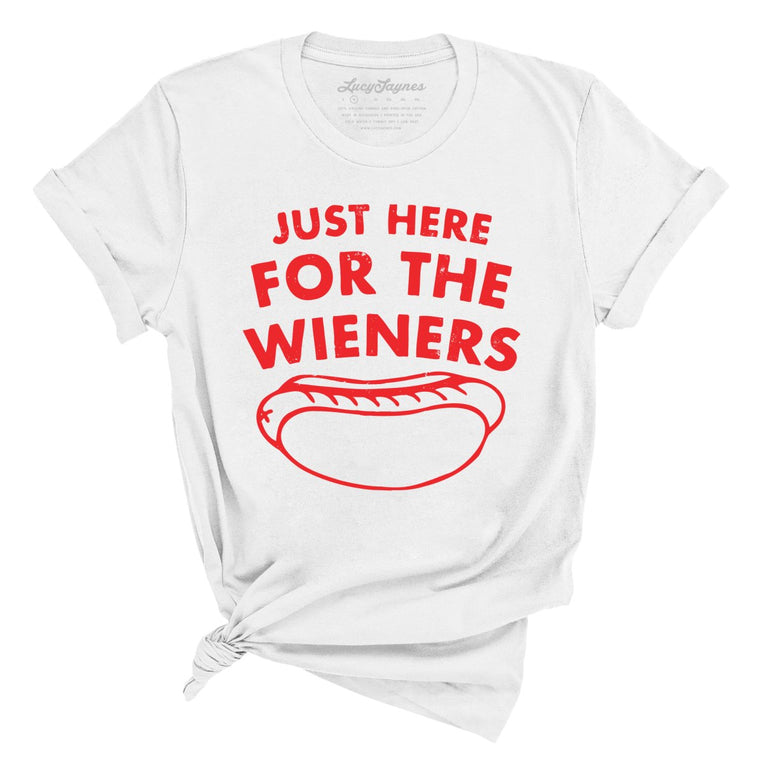 Just Here For The Wieners Graphic Tee - White