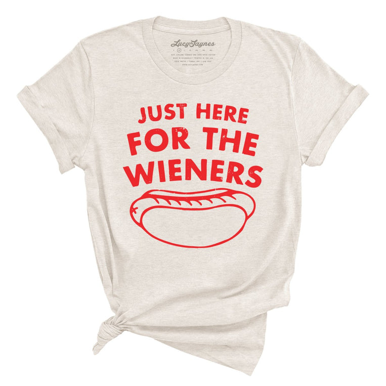 Just Here For The Wieners Graphic Tee - Heather Dust