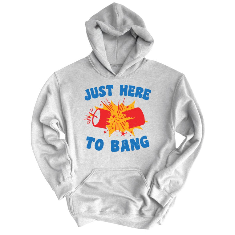 Just Here To Bang Graphic Hoodie - Grey Heather