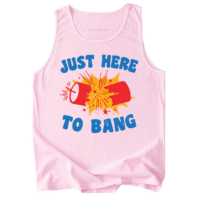 Just Here To Bang Comfort Colors Graphic Tank Top - Blossom
