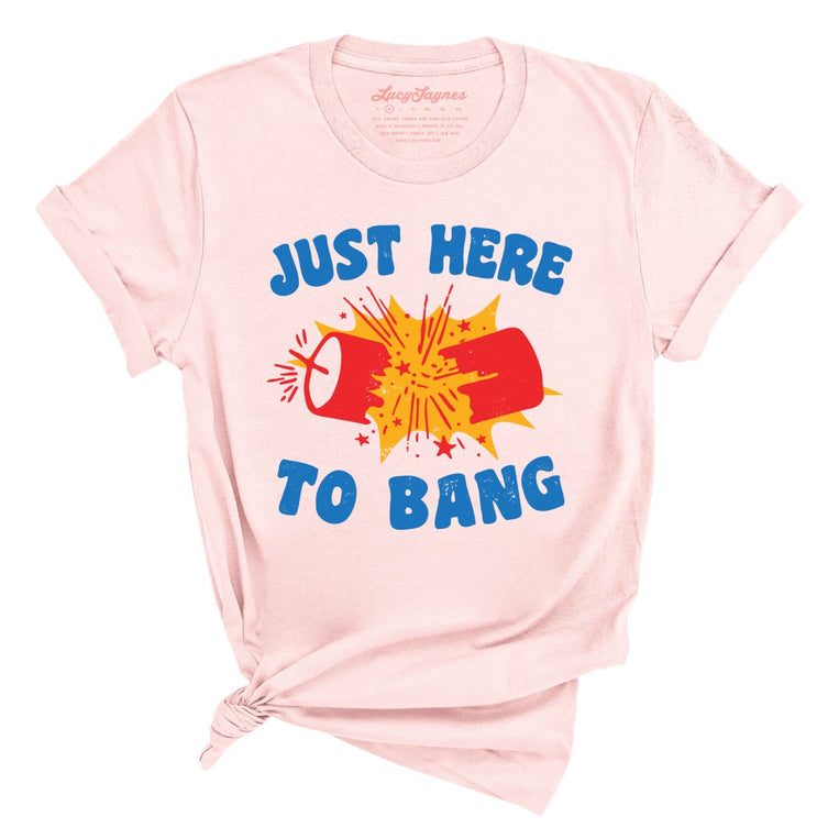 Just Here To Bang Graphic Tee - Soft Pink