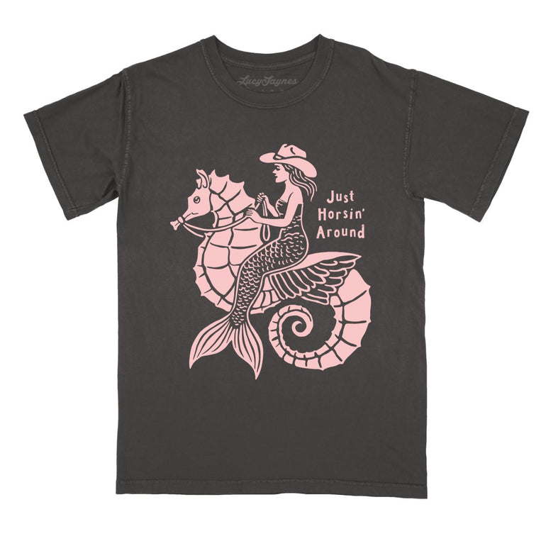 Just Horsin' Around Comfort Colors Graphic Tee - Pepper