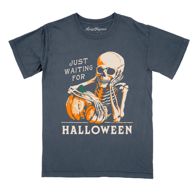 Just Waiting For Halloween Comfort Colors Graphic Tee