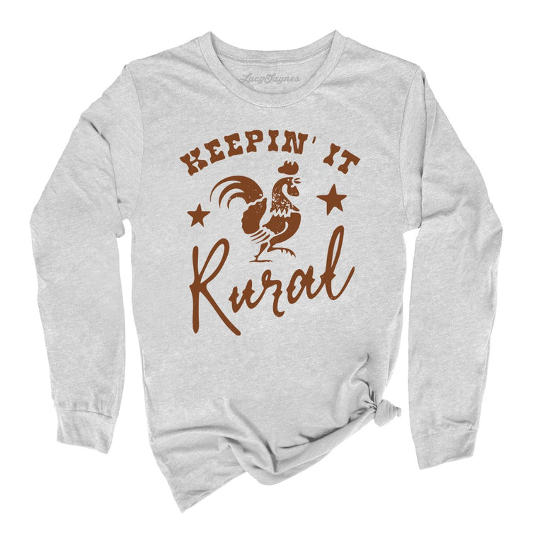 Keepin' it Rural Graphic Long Sleeve Tee - Athletic Heather