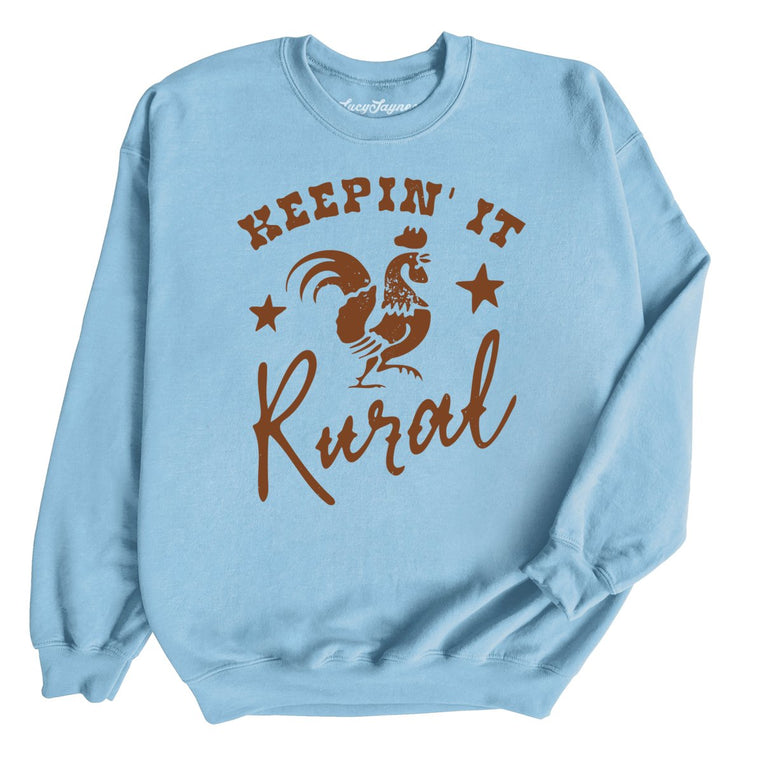Keepin' it Rural Graphic Sweatshirt - Light Blue