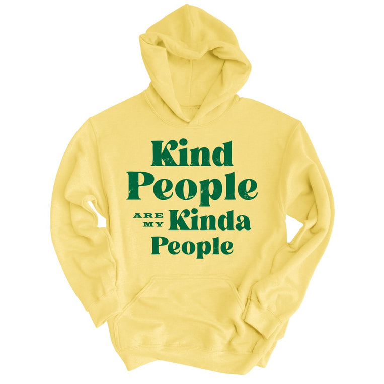 Kind People Are My Kinda People Graphic Hoodie - Light Yellow