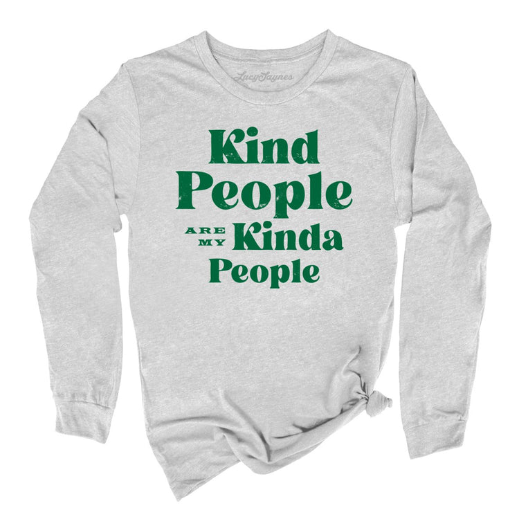 Kind People Are My Kinda People Graphic Long Sleeve Tee - Athletic Heather