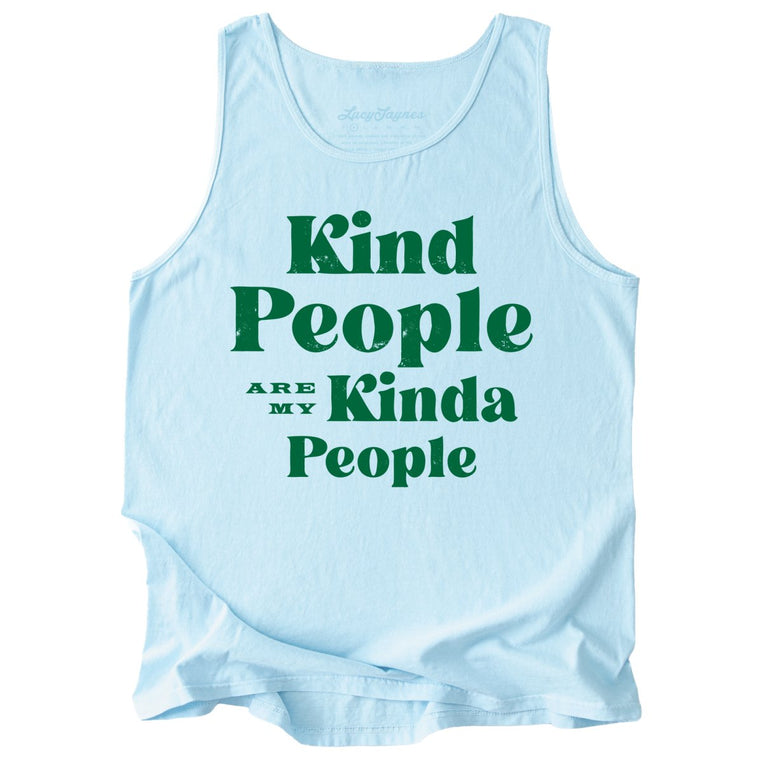 Kind People Are My Kinda People Comfort Colors Graphic Tank Top - Chambray