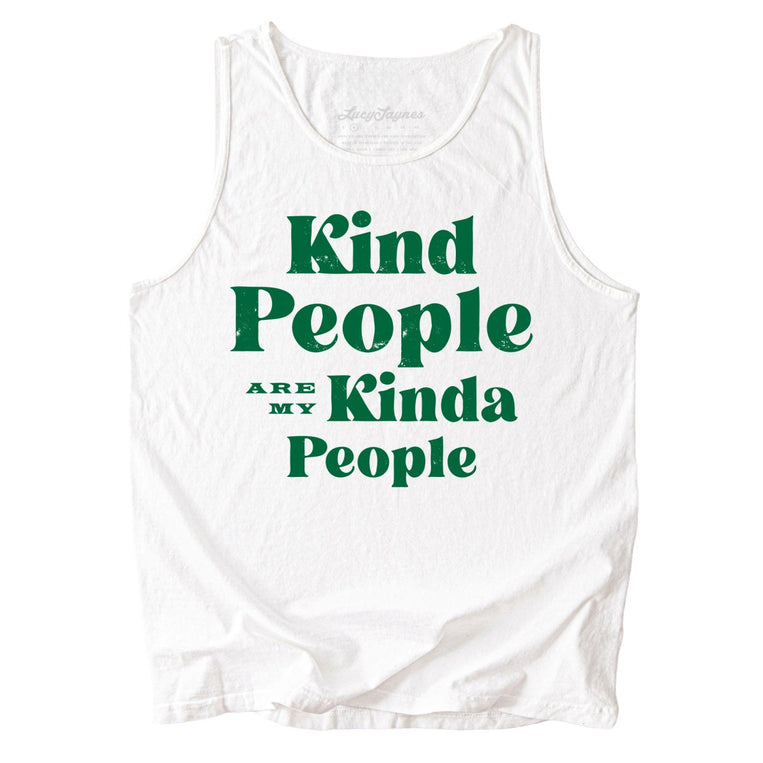 Kind People Are My Kinda People Comfort Colors Graphic Tank Top - White