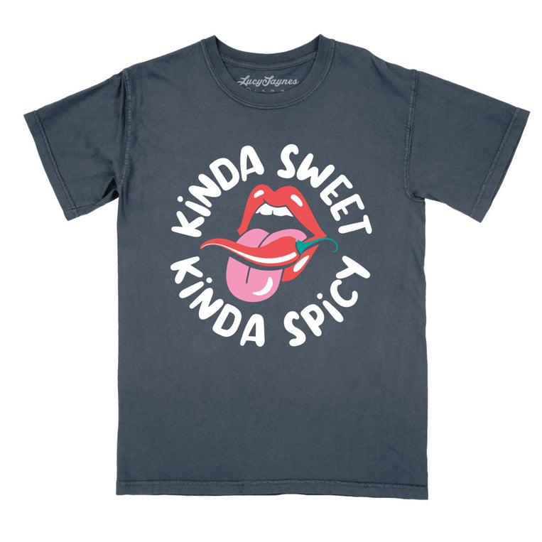 Kinda Sweet Kinda Spicy Comfort Colors Graphic Tee - Denim