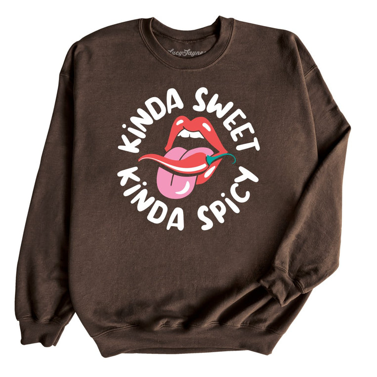 Kinda Sweet Kinda Spicy Graphic Sweatshirt - Dark Chocolate