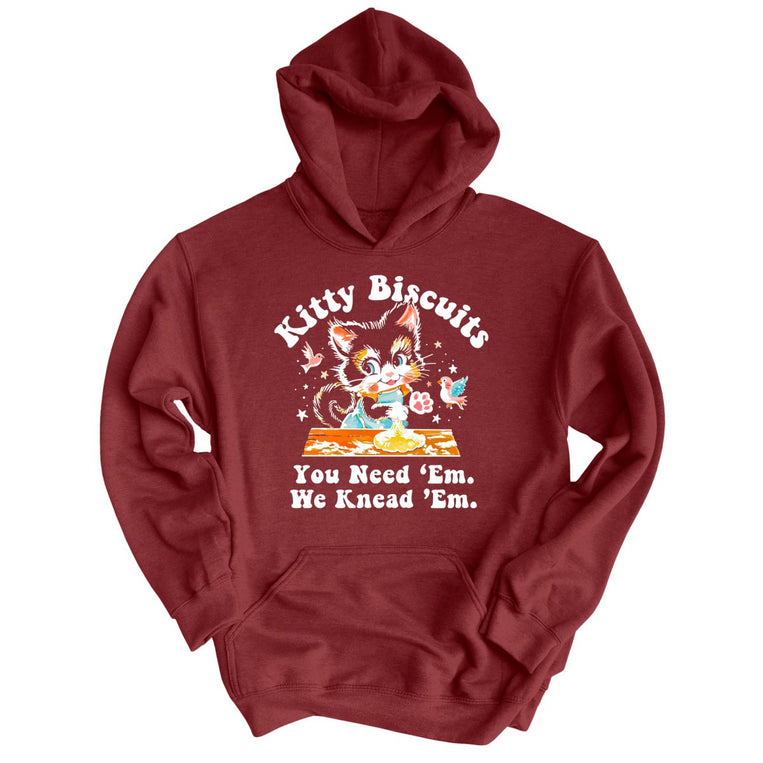 Kitty Biscuits Graphic Hoodie - Maroon