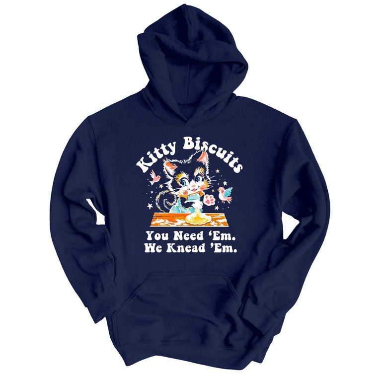 Kitty Biscuits Graphic Hoodie - Navy