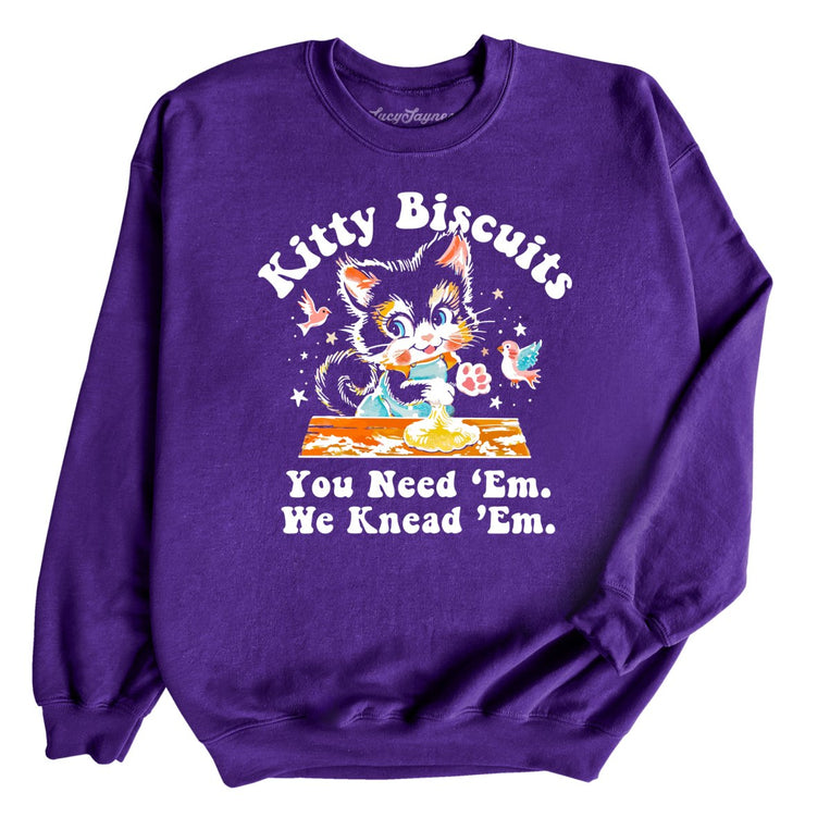 Kitty Biscuits Graphic Sweatshirt - Purple