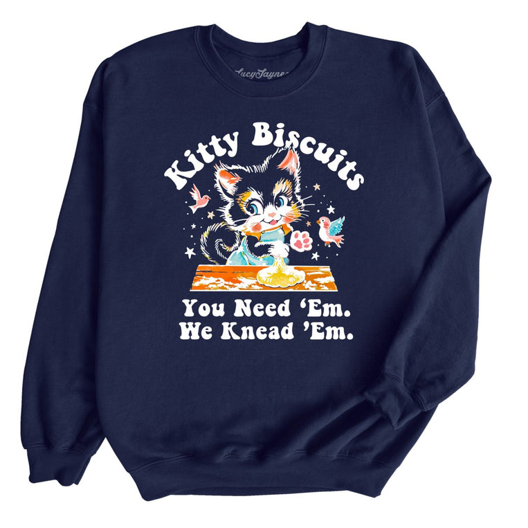 Kitty Biscuits Graphic Sweatshirt - Navy