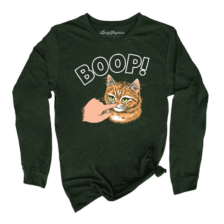 Kitty Boop Graphic Long Sleeve Tee - Heather Forest