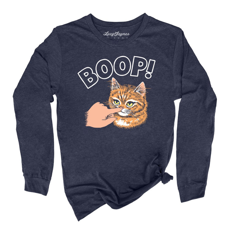 Kitty Boop Graphic Long Sleeve Tee - Heather Navy