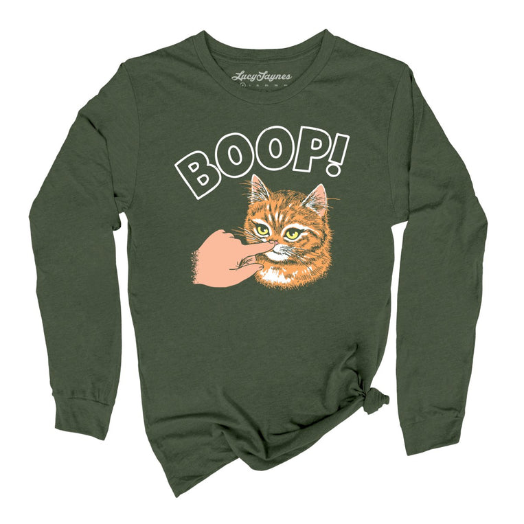 Kitty Boop Graphic Long Sleeve Tee - Military Green