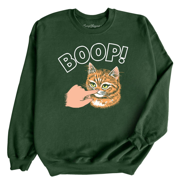 Kitty Boop Graphic Sweatshirt - Forest Green