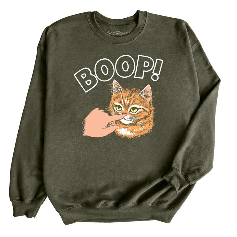 Kitty Boop Graphic Sweatshirt - Military Green