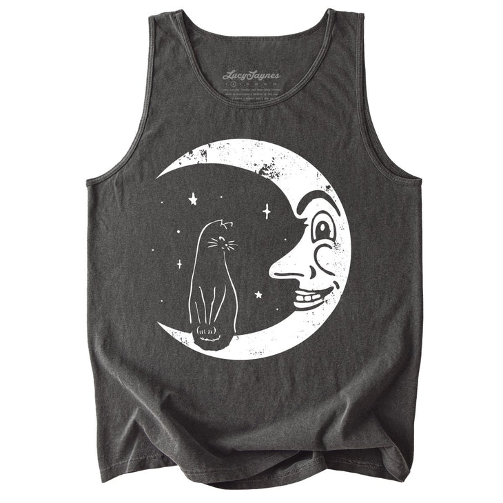 Kitty On The Moon Comfort Colors Tank Top