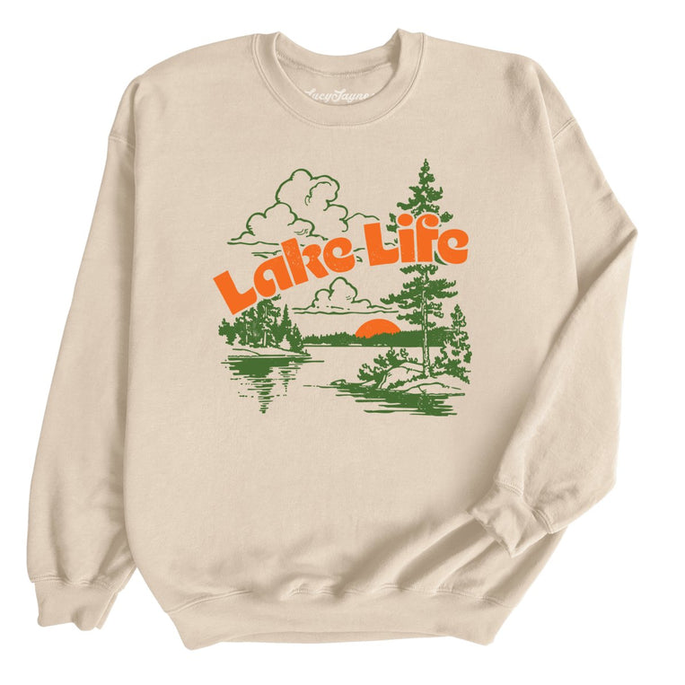 Lake Life Graphic Sweatshirt - Sand