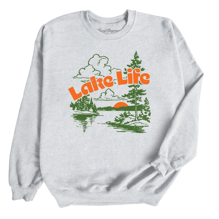 Lake Life Graphic Sweatshirt - Ash