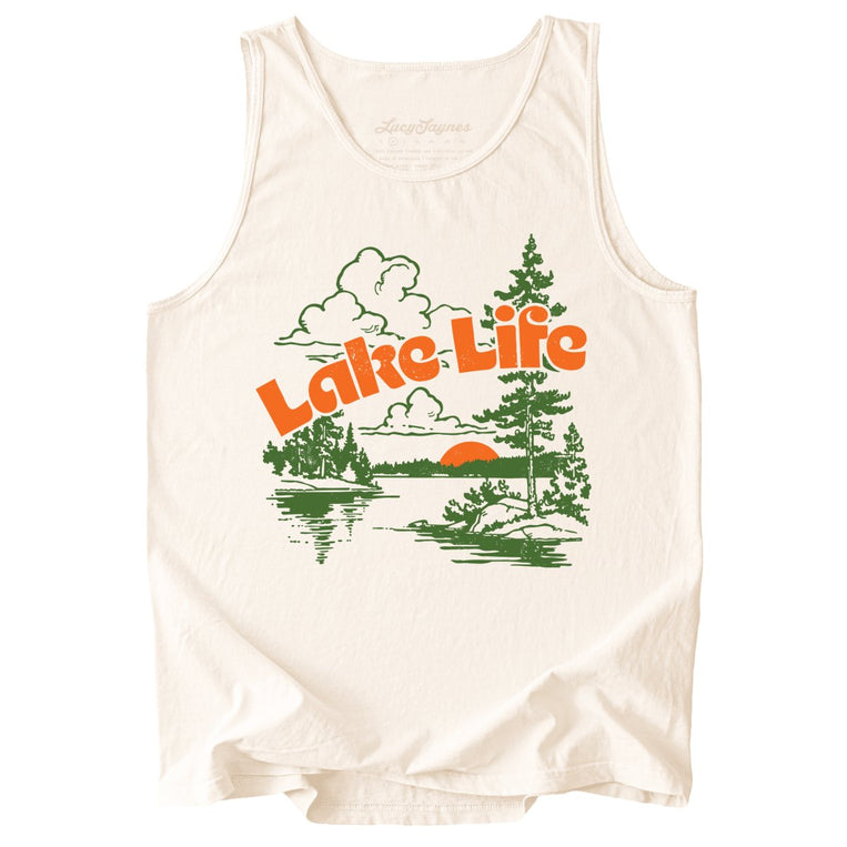 Lake Life Comfort Colors Graphic Tank Top - Ivory