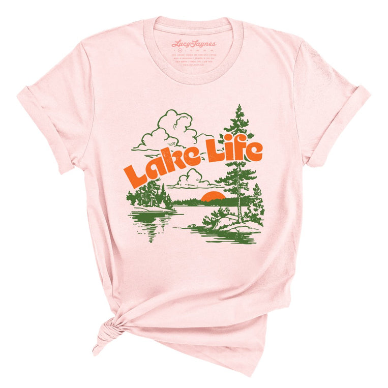 Lake Life Graphic Tee - Soft Pink