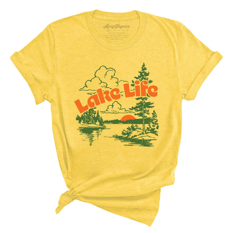 Lake Life Graphic Tee - Heather Yellow
