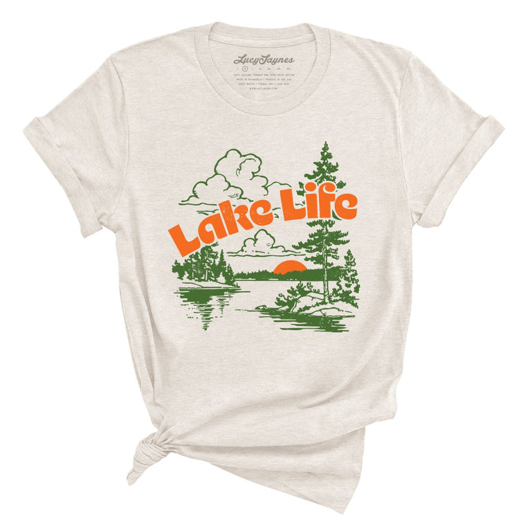Lake Life Graphic Tee - Heather Dust
