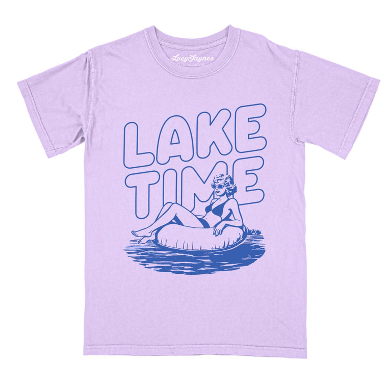 Lake Time Comfort Colors Graphic Tee - Orchid