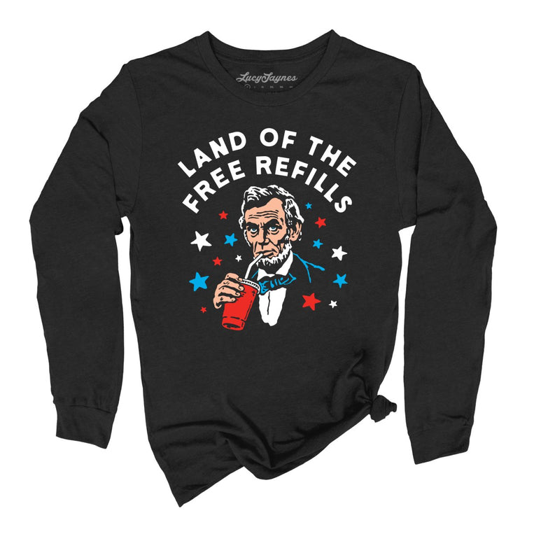 Land Of The Free Refills Graphic Long Sleeve Tee