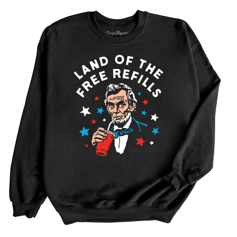 Land Of The Free Refills Graphic Sweatshirt