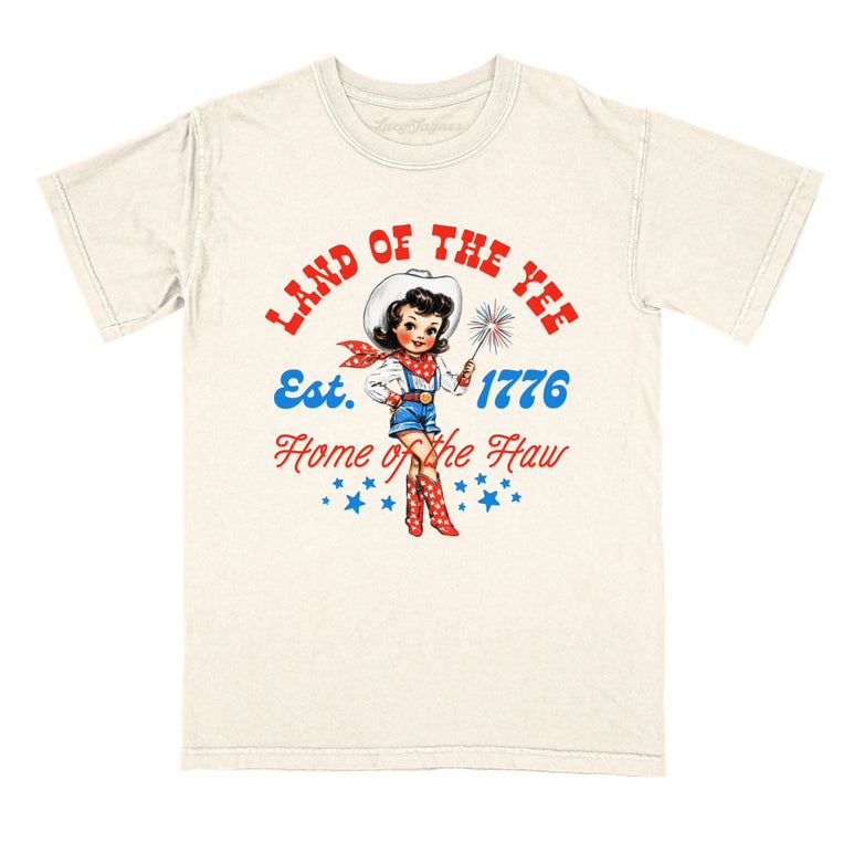 Land Of The Yee Home Of The Haw Comfort Colors Graphic Tee - Ivory
