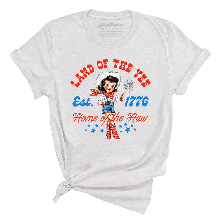 Land Of The Yee Home Of The Haw Graphic Tee - Ash