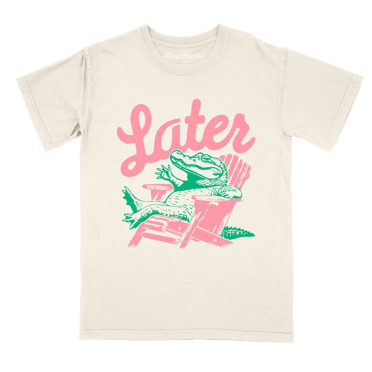 Later Alligator Comfort Colors Graphic Tee - Ivory