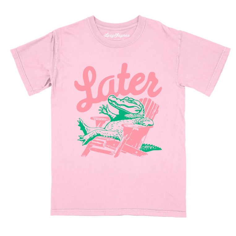 Later Alligator Comfort Colors Graphic Tee - Blossom