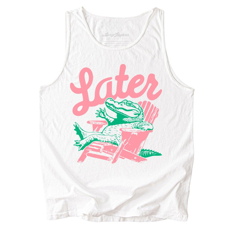 Later Alligator Comfort Colors Graphic Tank Top